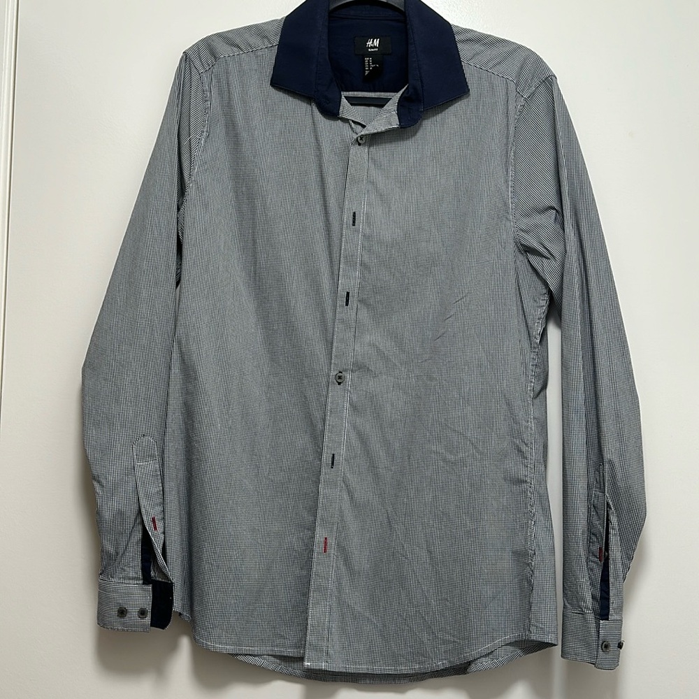 H&M Slim Fit Checkered Dress Shirt